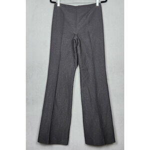 MARLOWE Pants Womens Size 4 Black Textured Wool Flared Leg Measure 28X34" ITALY